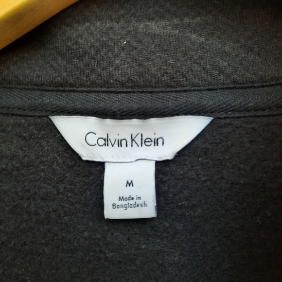 Calvin Klein Lightweight Faux Leather Trim Full Zip Jacket Everyday Work Travel - Picture 8 of 13